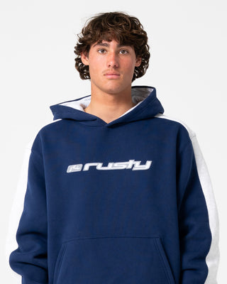 Man wearing 2K Sing 2.0 Hooded Fleece in Dark Blue