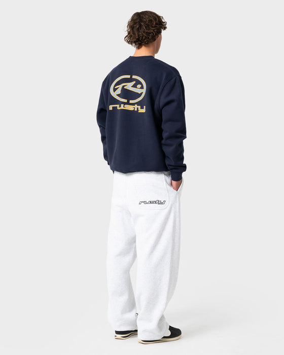 man-wearing-turbo-crew-fleece-in-navy-blue