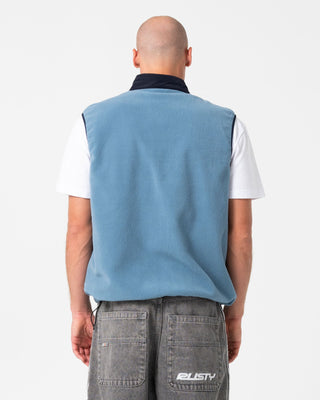 Man wearing Phantom Polar Fleece Vest in Navy Blue