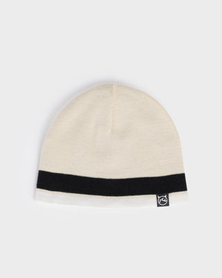Womens White Lines Reversible Beanie in Multi