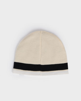 Womens White Lines Reversible Beanie in Multi