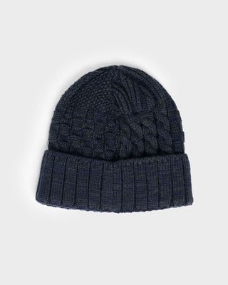 Mens Ice Wave Beanie in Navy Blue