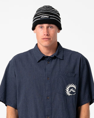 Mens Dead Bones Reversible Beanie in Black