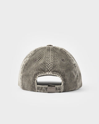 Mens Placid Cord 6 Panel Cap in Black