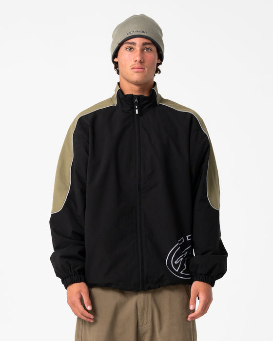 man-wearing-frontline-track-jacket-in-black