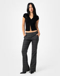 Plaid Mummy Low Rise Suit Pant