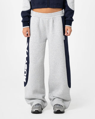 Woman wearing Harvest Balloon Track Pant in Grey Marle