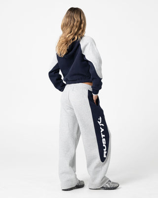 Woman wearing Harvest Balloon Track Pant in Grey Marle