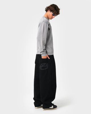 Man wearing Enigma Pleated Pant in Black
