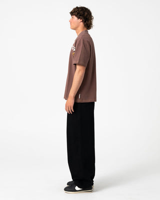 Man wearing Blinker Short Sleeve Polo in Pinecone