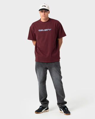 Man wearing Flip Daddy 2.0 Short Sleeve Tee in Burgundy