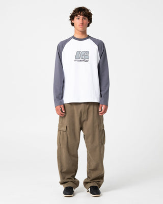 Man wearing Watto Long Sleeve Tee in White