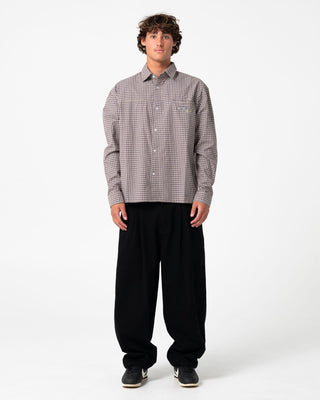Man wearing Roadblock Long Sleeve Shirt in Pinecone