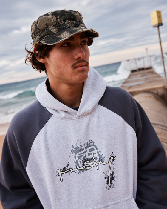 man-wearing-splish-splash-hooded-fleece-in-ecru-marle