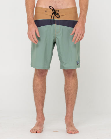 Man wearing Chop Suey Boardshort in Army Green