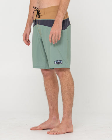 Man wearing Chop Suey Boardshort in Army Green