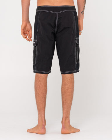 Man wearing Pick Pocket Boardshort in Black