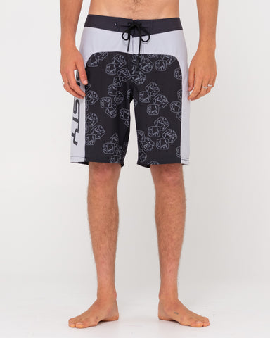 Man wearing No Dice Boardshort in Black