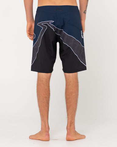 Man wearing Illusion Boardshort in Black