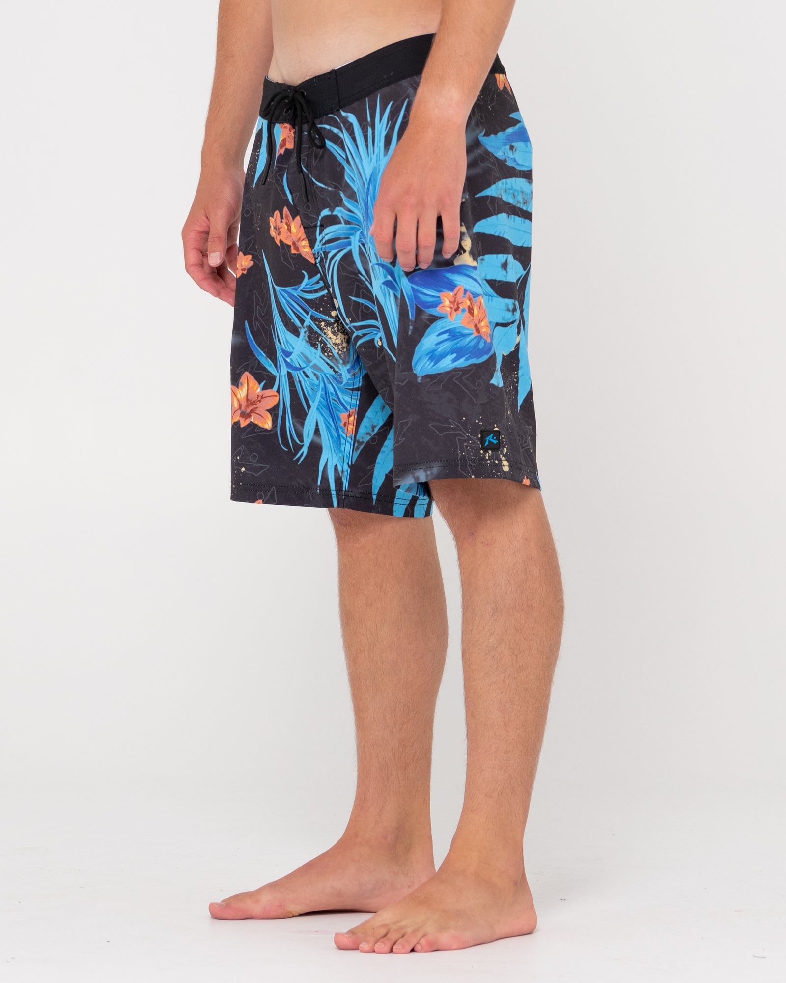 Yardidgeridoo Boardshort Black Floral Rusty Australia