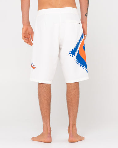 Man wearing Amen Break Fixed Boardshort in White