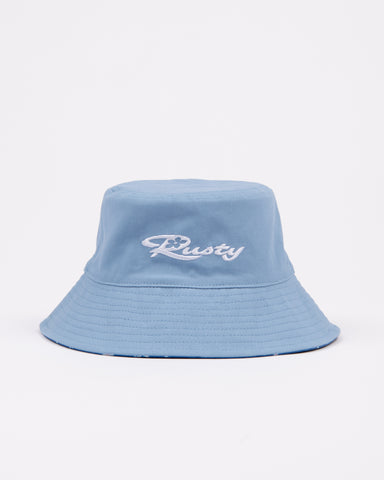 Girls Summer Time Reversible Bucket Hat Girls in Yonder Blue