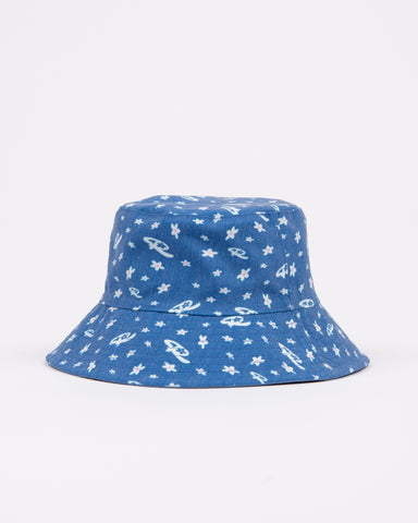 Girls Summer Time Reversible Bucket Hat Girls in Yonder Blue