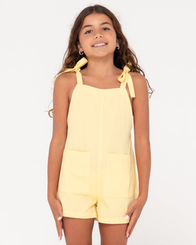 Girl wearing Sweet Water Playsuit Girls in Pale Banana