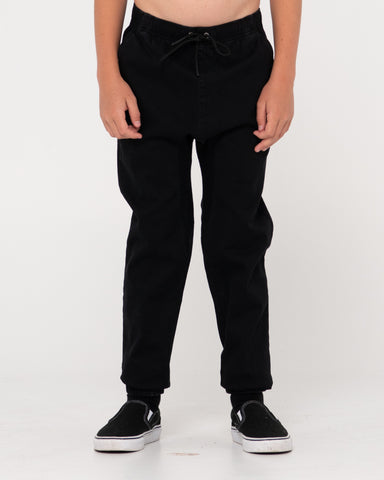 Boy wearing Hook Out Elastic Pant Boys in Black