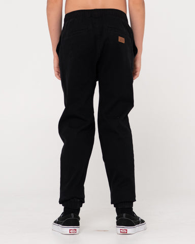 Boy wearing Hook Out Elastic Pant Boys in Black