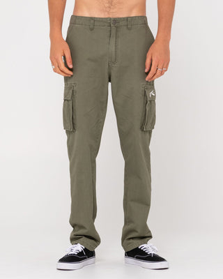 Man wearing Manila Cargo Pant in Army Green