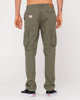 Man wearing Manila Cargo Pant in Army Green