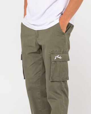 Man wearing Manila Cargo Pant in Army Green