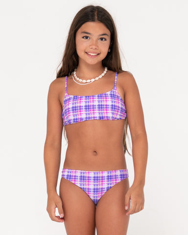 Girl wearing Checked Out Bikini Set Girls in Purple Nights