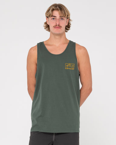 Man wearing Boxed Out Tank in Shadow Army / Gold