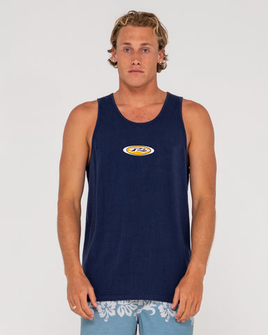 Man wearing Irie Eye Tank in Navy Blue