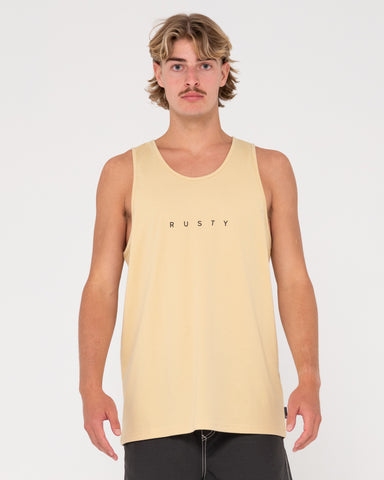 Man wearing Short Cut 2 Tank in Light Khaki