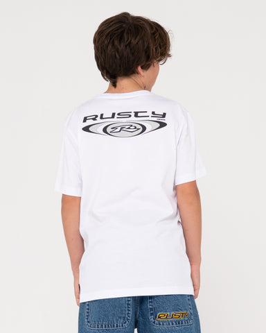 Boy wearing Irie Eye Short Sleeve Tee Boys in White