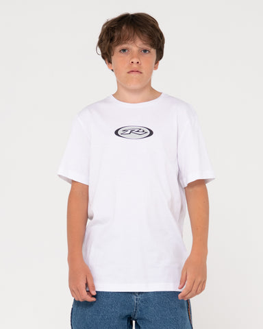 Boy wearing Irie Eye Short Sleeve Tee Boys in White