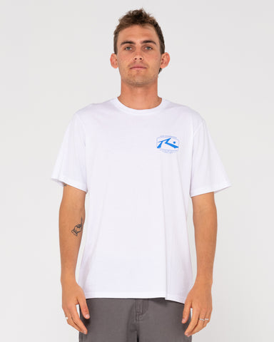 Man wearing Advocate Short Sleeve Tee in White 4