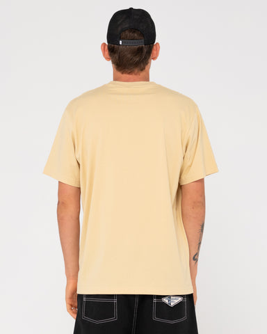 Man wearing Short Cut 2 Short Sleeve Tee in Light Khaki