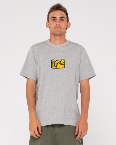 Man wearing Nanotech Short Sleeve Tee in Grey Marle