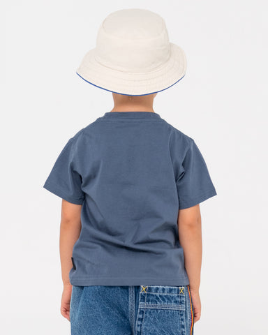 Boy wearing V8 Short Sleeve Tee Runts in China Blue