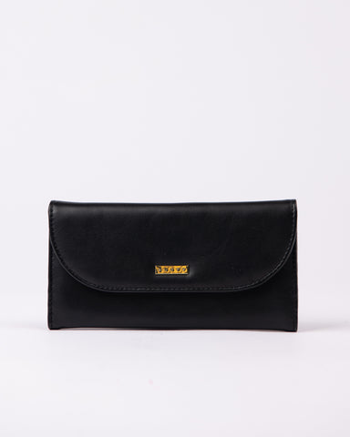 Womans Eve Flap Wallet in Black