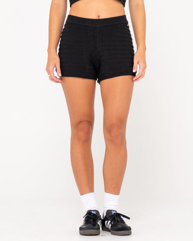 Woman wearing Elba Knit Short in Black