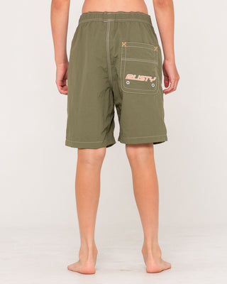 Boy wearing Flip Daddy Boardshort Boys in Savanna