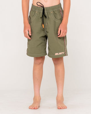 Boy wearing Flip Daddy Boardshort Boys in Savanna
