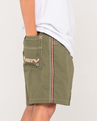 Boy wearing Flip Daddy Boardshort Boys in Savanna