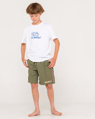 Boy wearing Flip Daddy Boardshort Boys in Savanna
