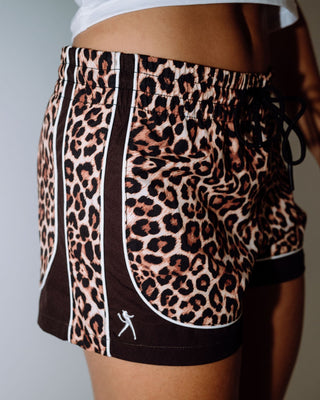 Woman wearing Lennie Leopard Elastic Boardshort in Java